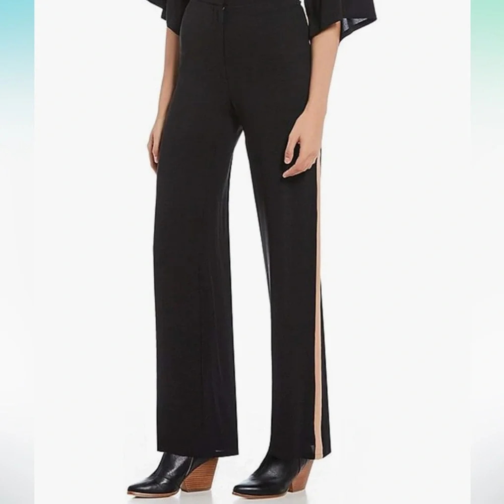 Eileen Fisher Women’s 100% Silk Georgette Black Wide Leg Pants - Picture 3 of 16